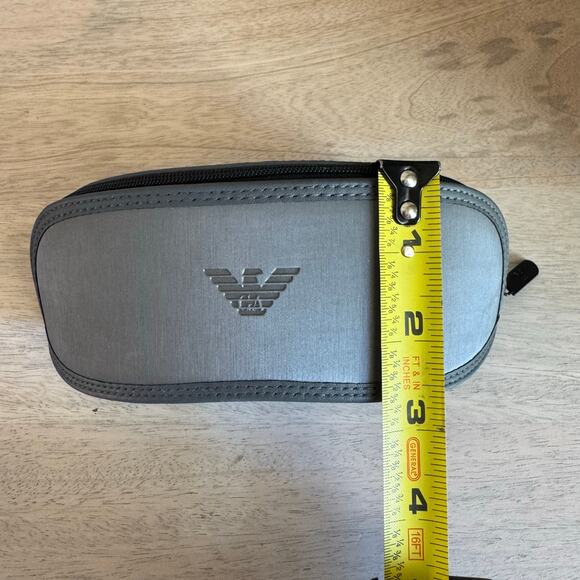Emporio Armani Gray Sunglass Eyeglass Soft Case – Zippered Logo Holder - Picture 3 of 5